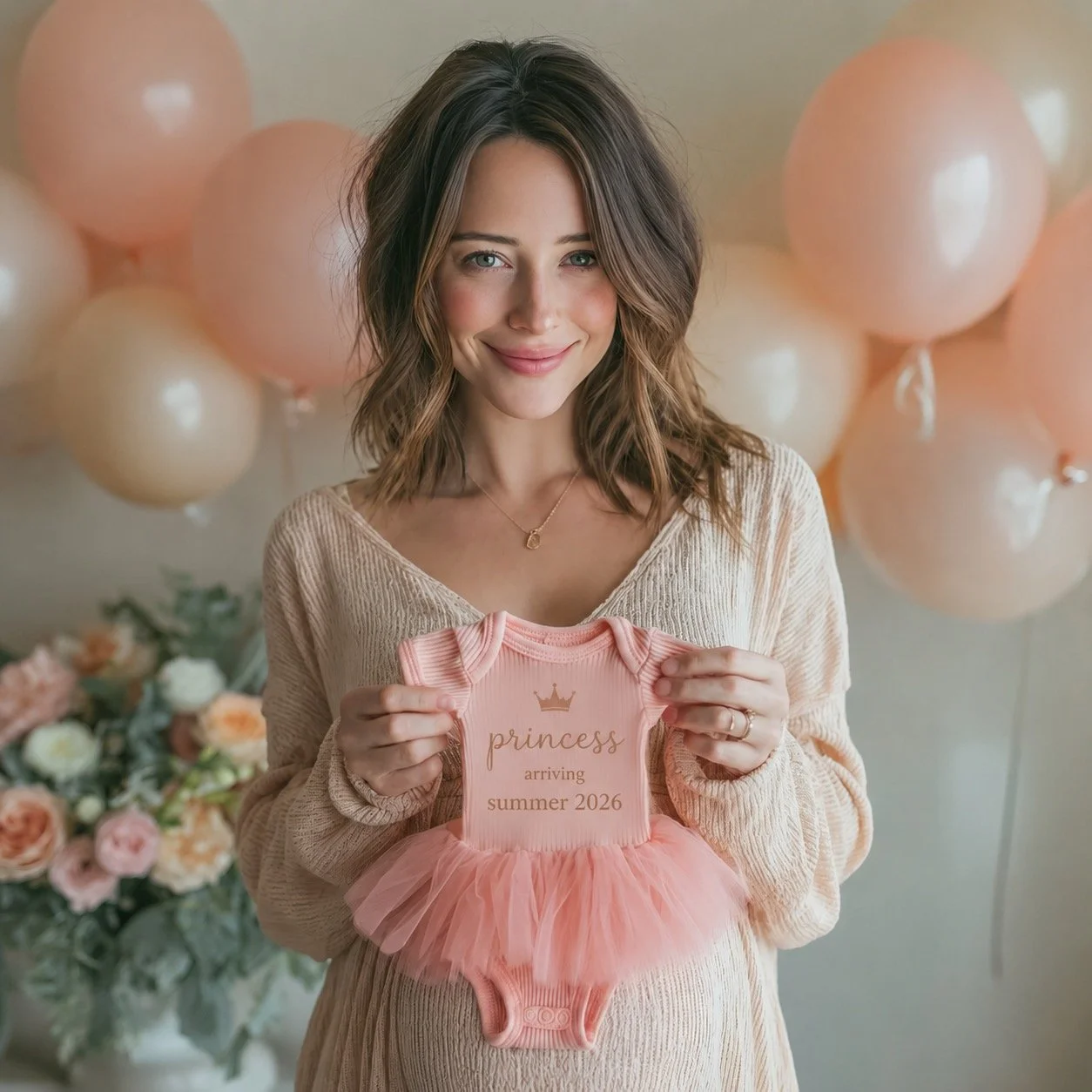 Not your typical onesie station.
We bring our own pieces &mdash; pressed-and-ready onesies, dresses, tutus, tees, and more &mdash; designed in-house for every kind of arrival. Boys. Girls. Twins. Multiples.
Your guests pick a piece, choose a design, 