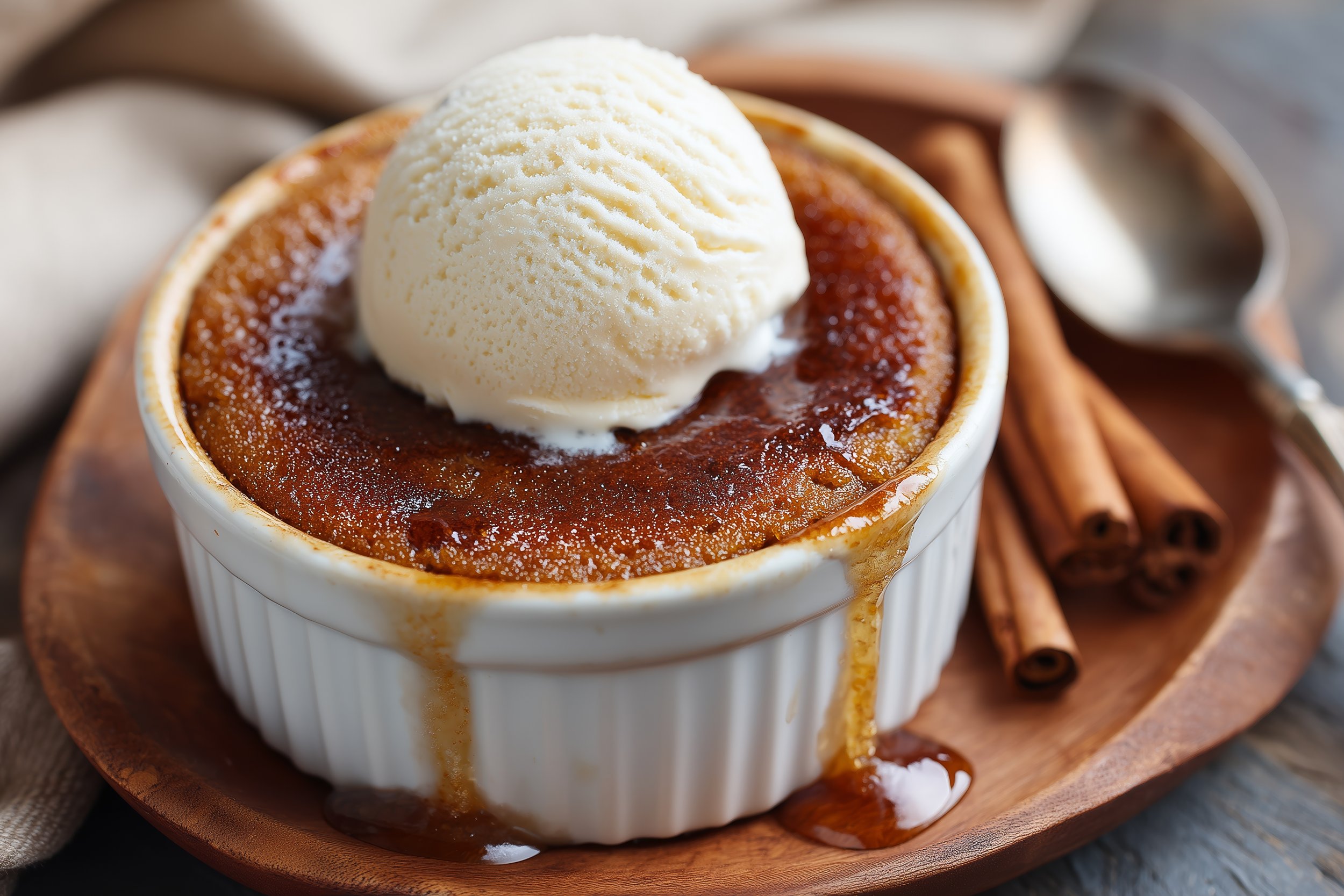 Indian Pudding with cinnamon and molasses