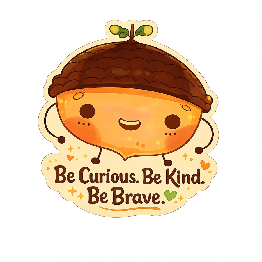 Die-Cut Vinyl Sticker: Acorn