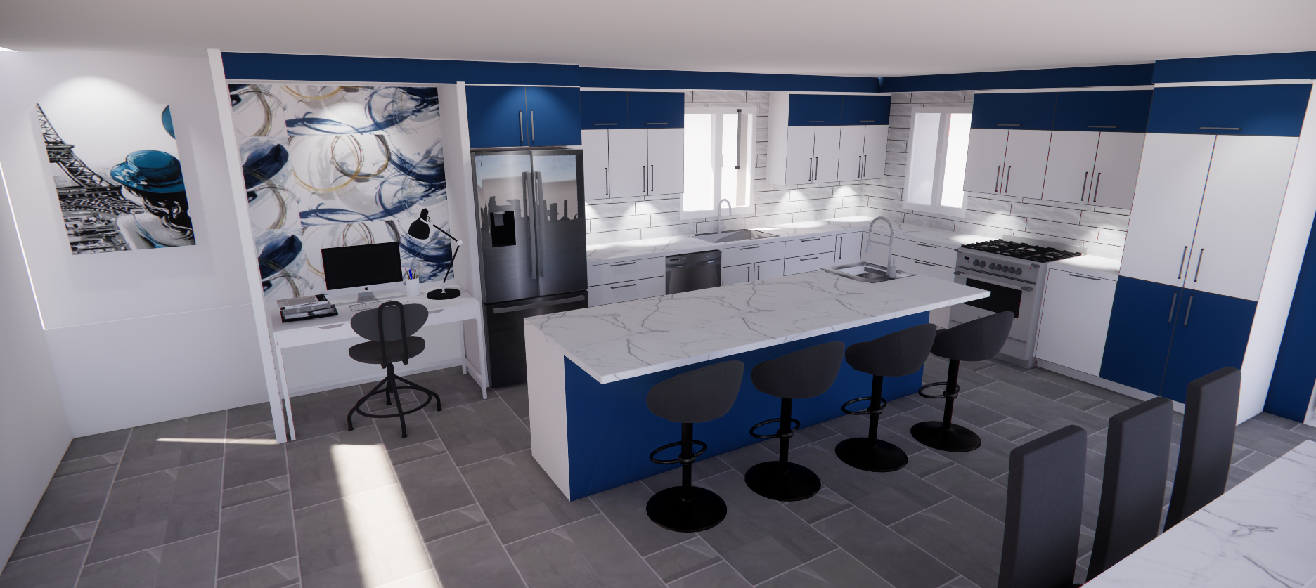 Cuisine  duynaique bleutée