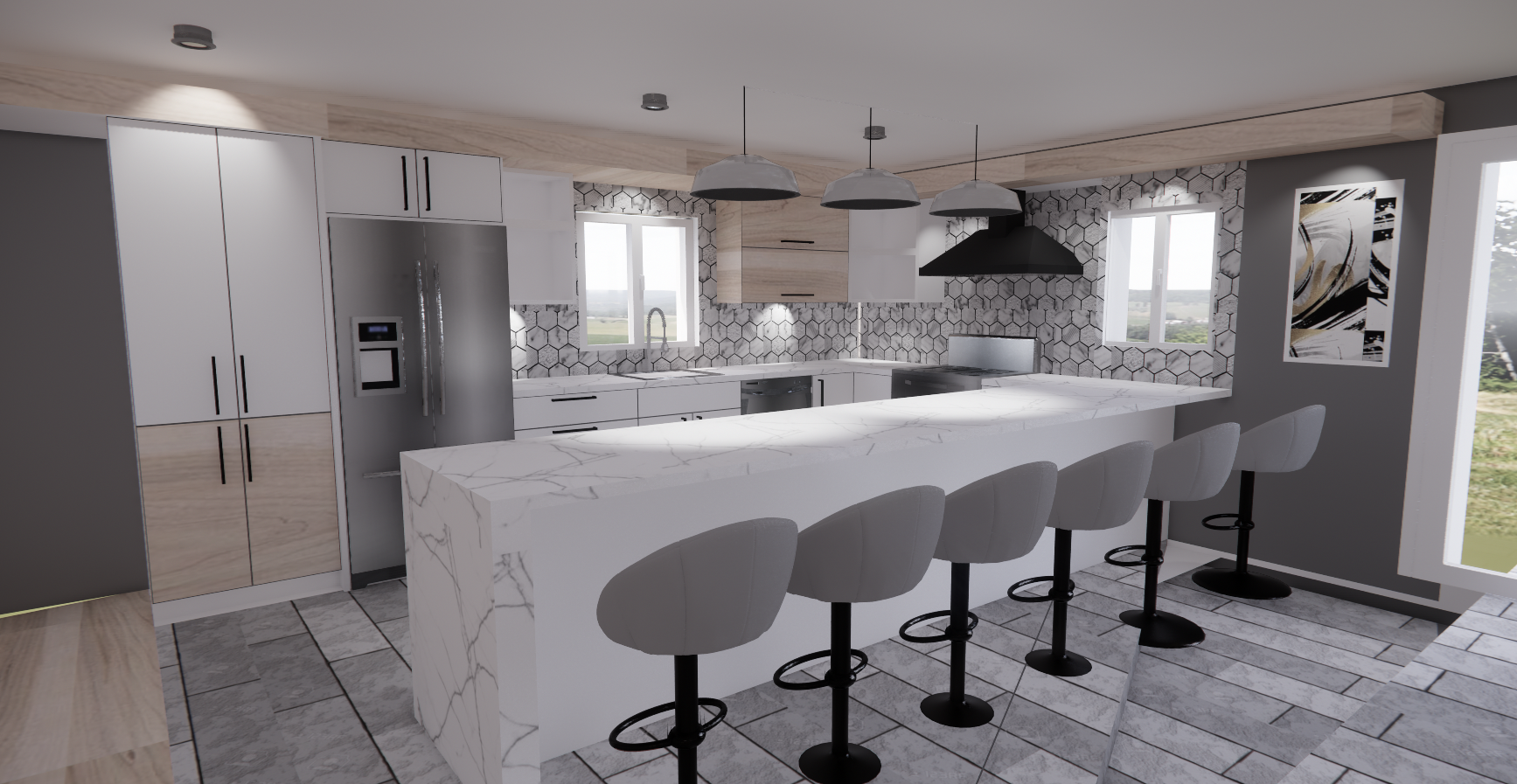 Cuisine boisée et Zen