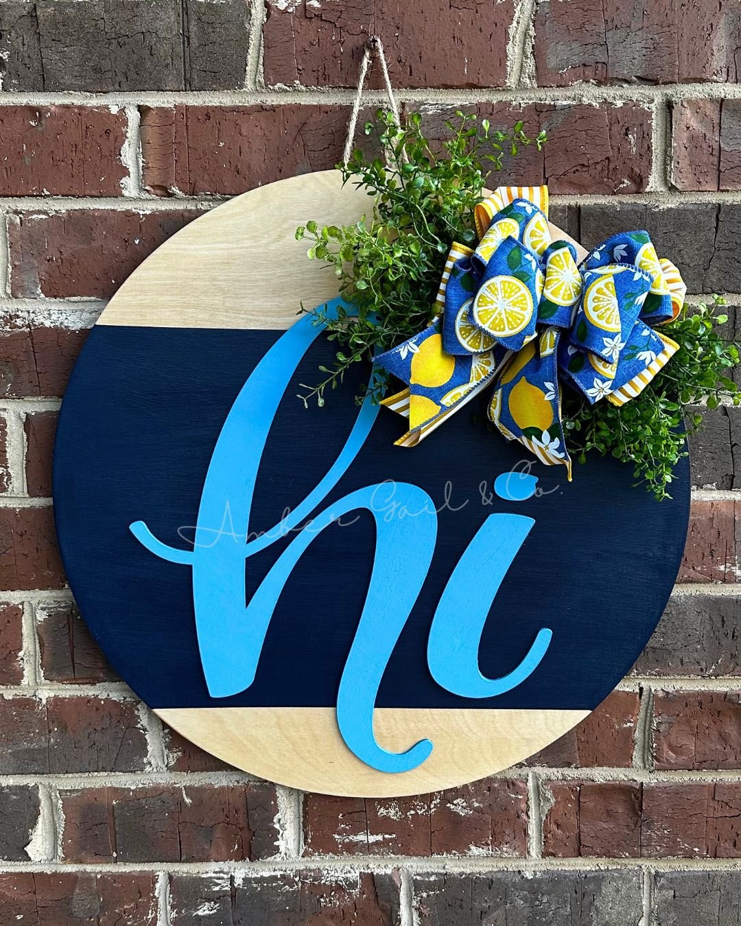 Hi navy lemon Door Hanger RTS