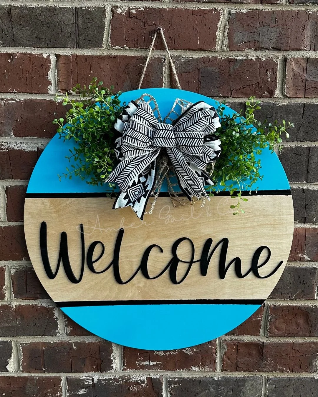 Turquoise Boho Welcome Door Hanger RTS