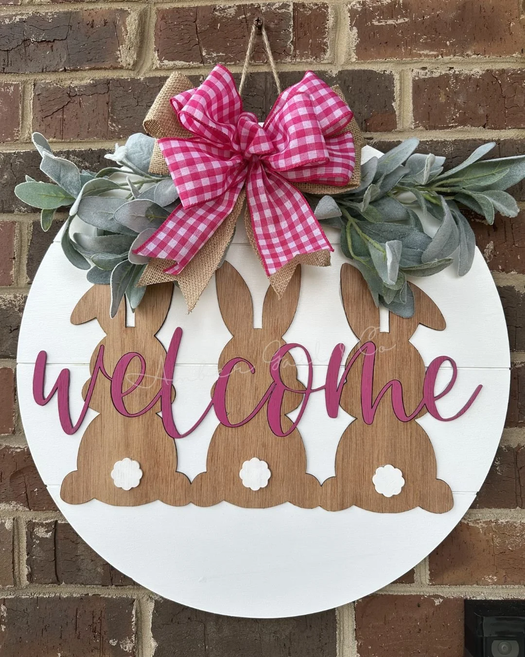 Welcome Bunny Trio Door Hanger RTS