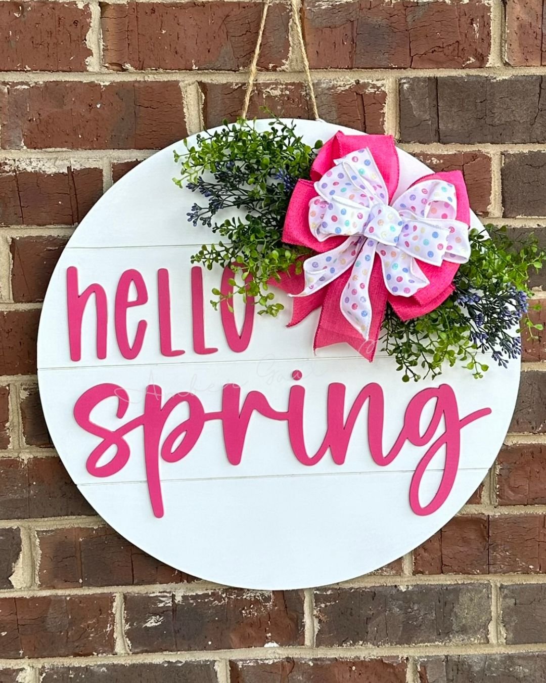 Hello Spring polkadot Door Hanger RTS