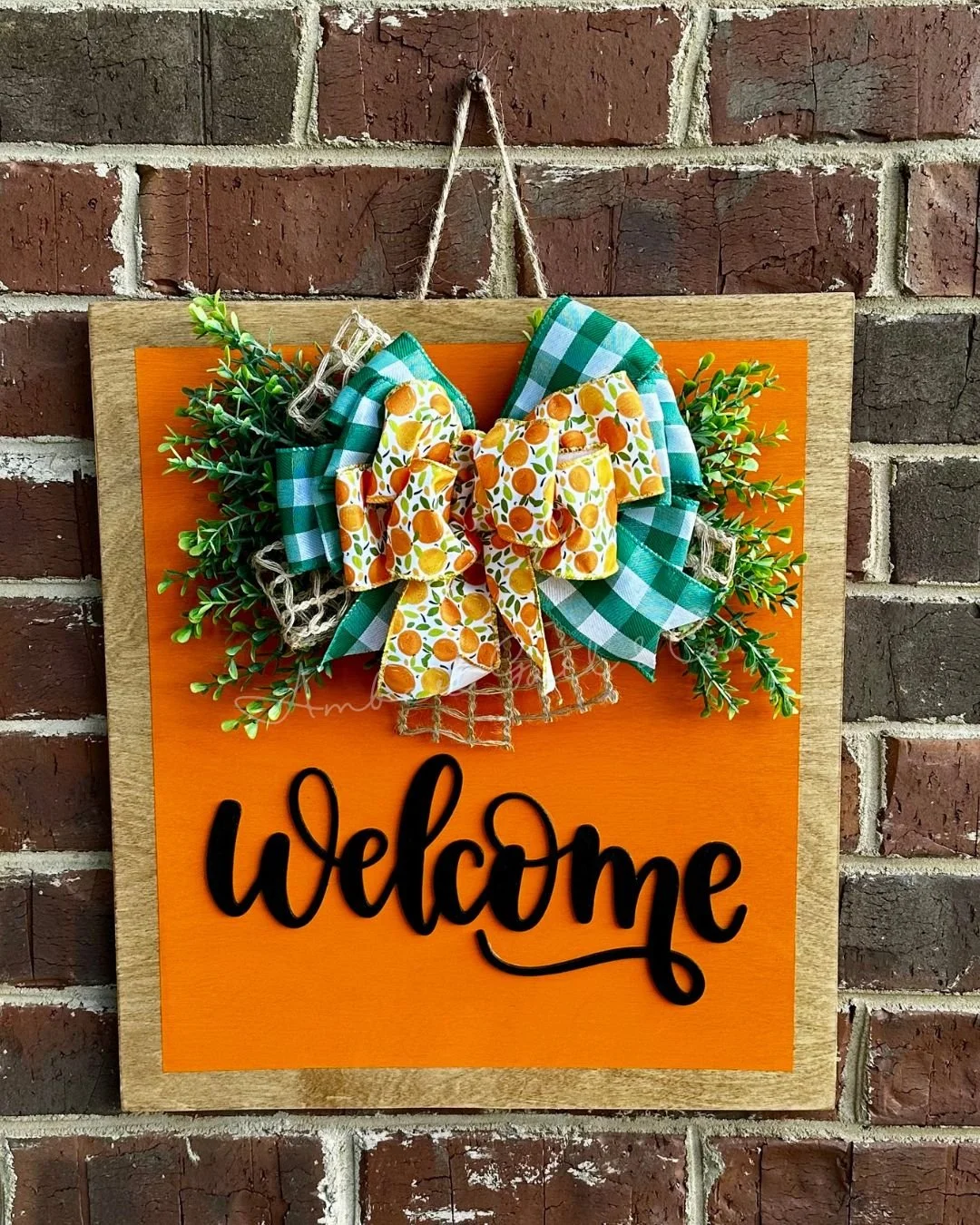 Hello navy rectangle door hanger RTS