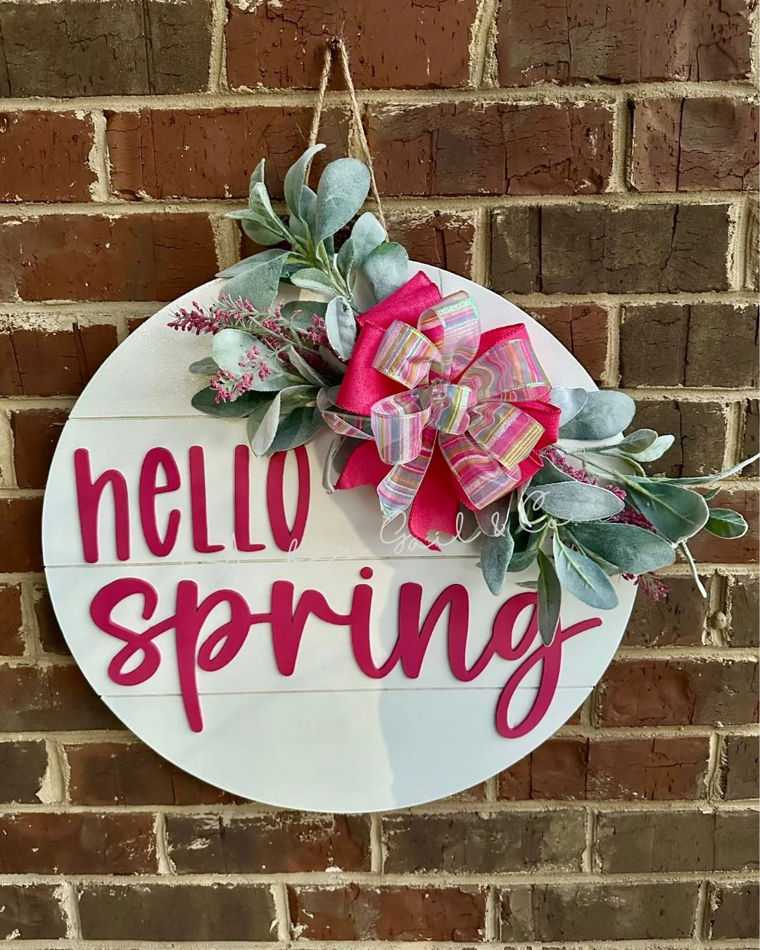Hello Spring stripes Door Hanger RTS