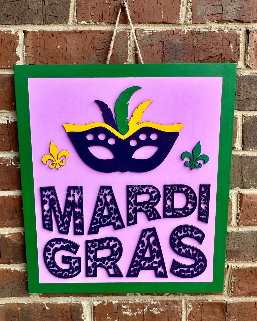 Mardi Gras mask door hanger RTS