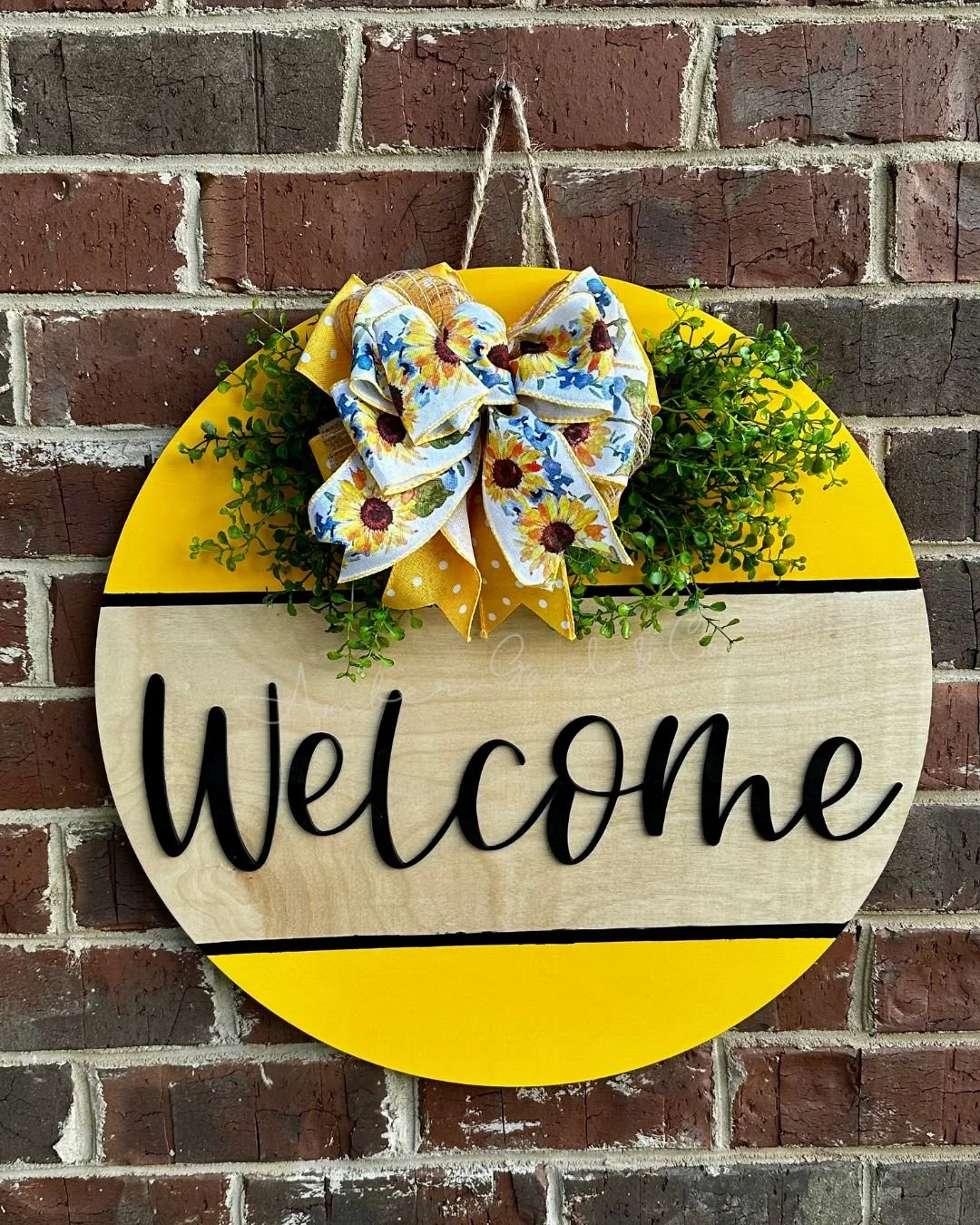 Sunny Sunflower Welcome Door Hanger RTS