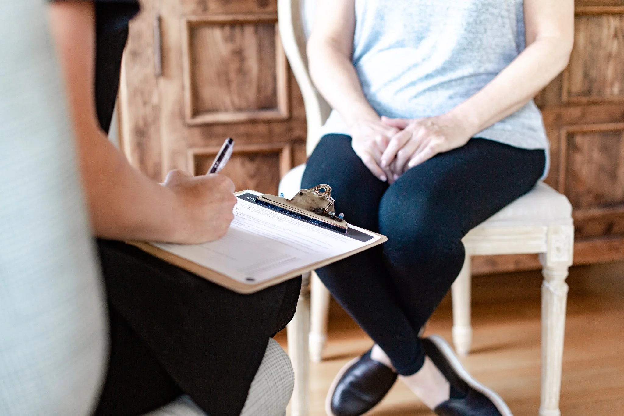 an image of a heart to heart consultation