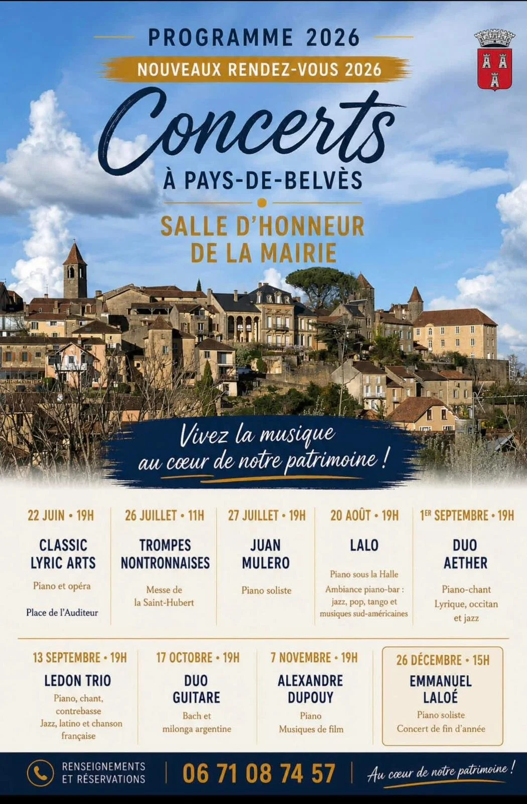 Poster for concerts in Belves 2026