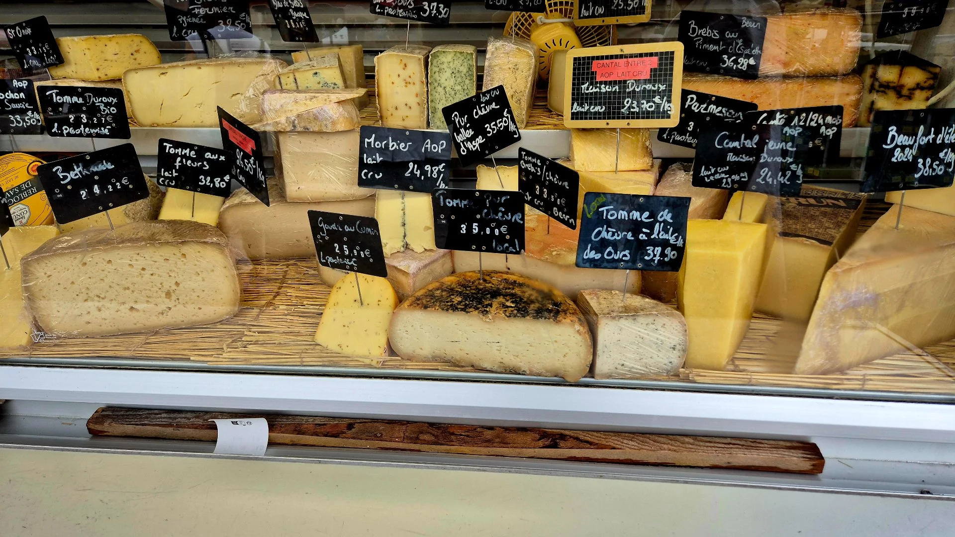 Cheese at Cantegrel Cheese Stall at Belves Market