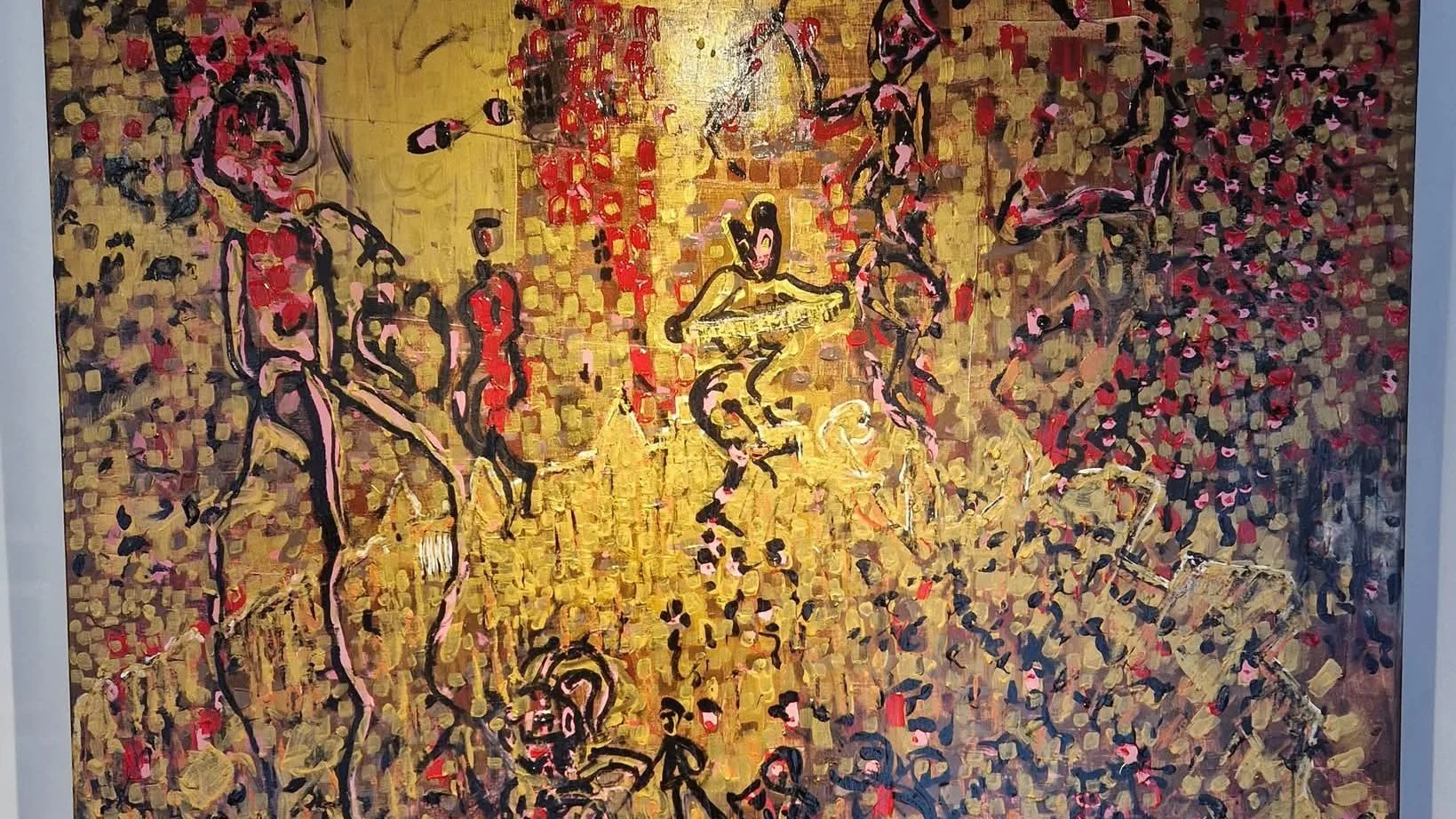Close-up of an abstract painting 