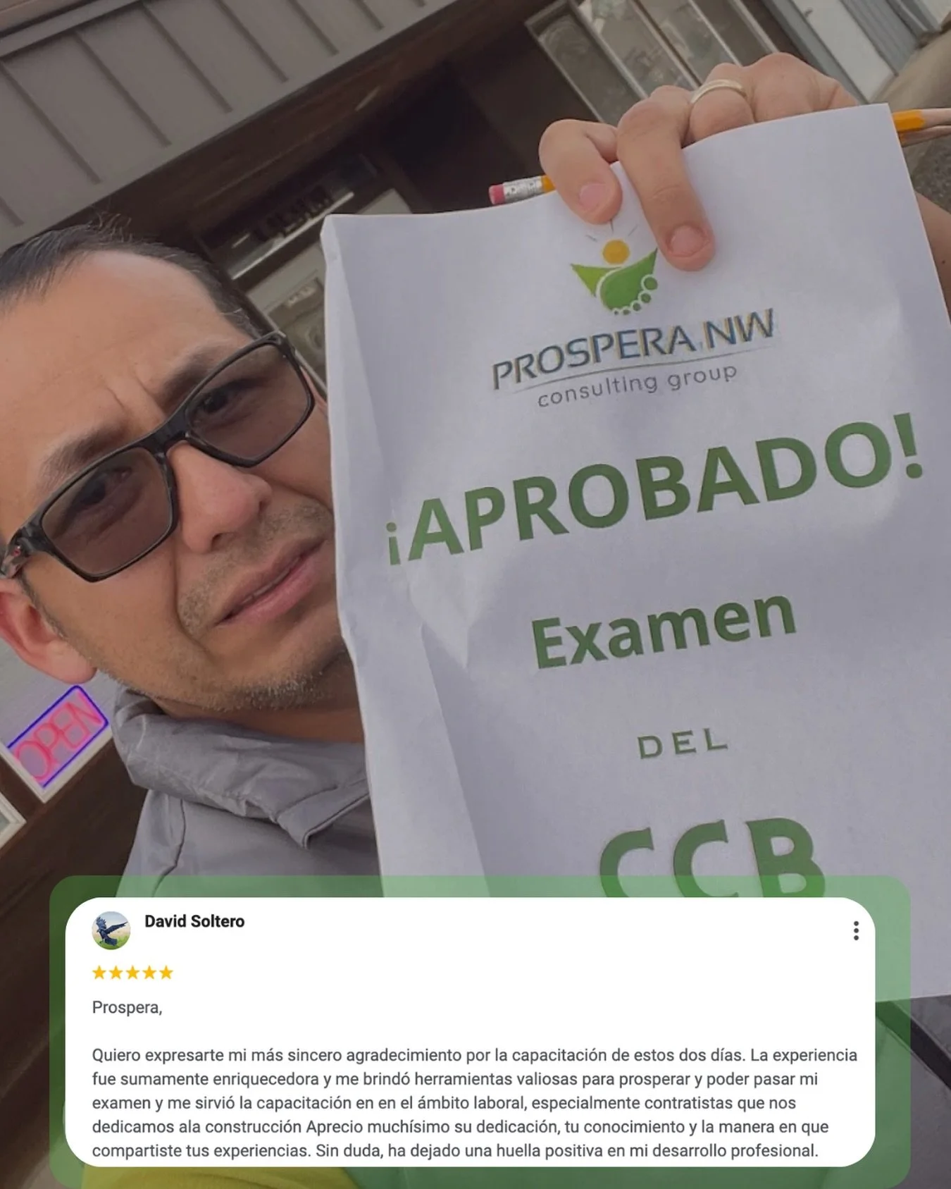 Estamos muy orgullosos de mostrar a nuestros estudiantes que siguen prepar&aacute;ndose y construyendo un futuro para el y su familia. 

Gracias por elegirnos y seguir confiando en PROSPERA NW. 💚💛

#ccb #pnw #itin #prosperanw #emprendedores 

☎️ 97