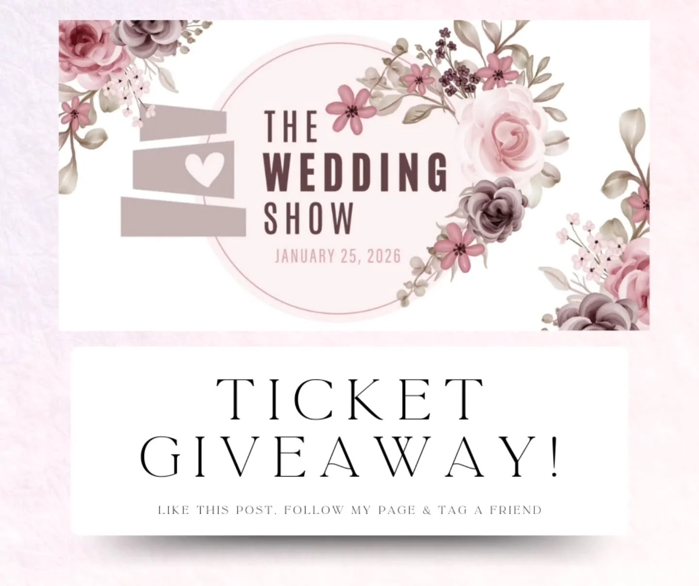 ✨ GIVEAWAY ✨

I&rsquo;m so excited to be part of this Sunday&rsquo;s wedding show, and I&rsquo;m giving away 2 FREE tickets so you can come experience it with me 🤍

If you&rsquo;re planning a wedding (or just love all things wedding), this is for yo