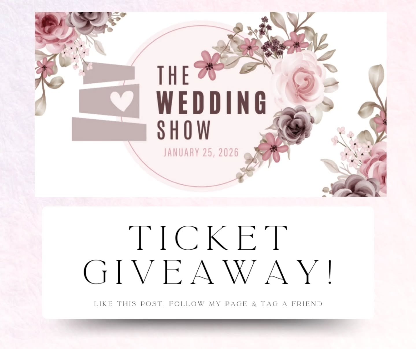 ✨ GIVEAWAY ✨

I&rsquo;m so excited to be part of this Sunday&rsquo;s wedding show, and I&rsquo;m giving away 2 FREE tickets so you can come experience it with me 🤍

If you&rsquo;re planning a wedding (or just love all things wedding), this is for yo