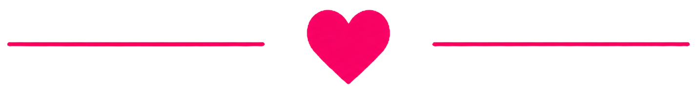Twee roze balken met een groot roze hart in het midden.
