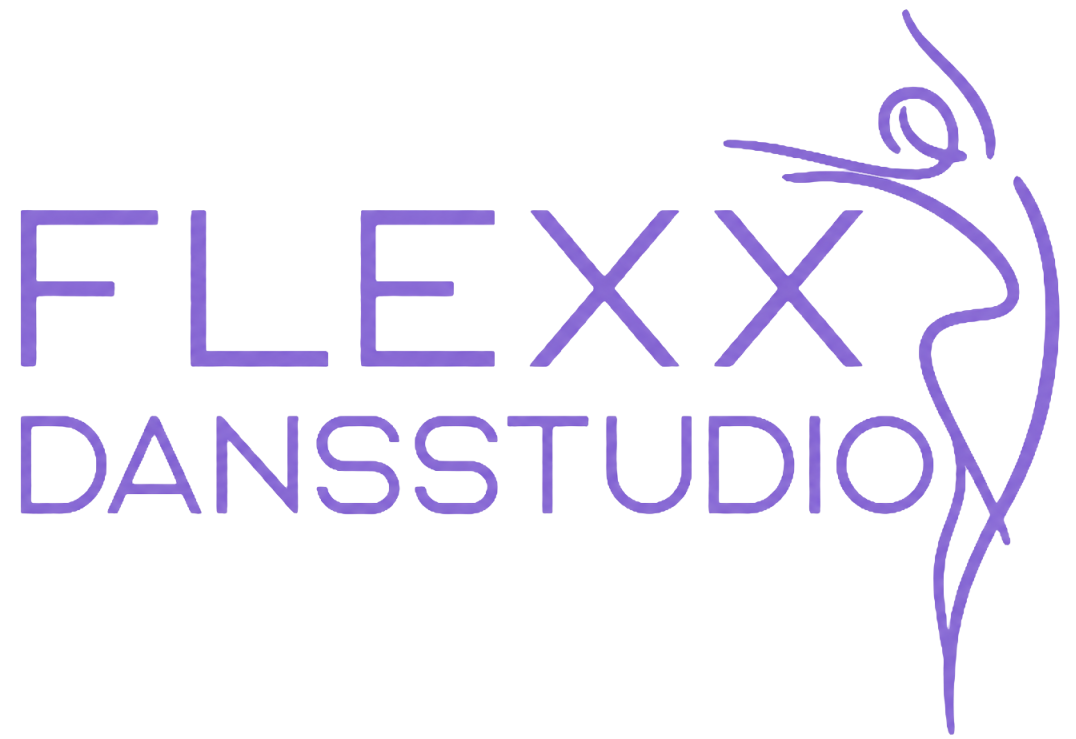 Logo voor dansstudio met een blauwe en paarse kleur, de naam 'DANSSTUDIO'