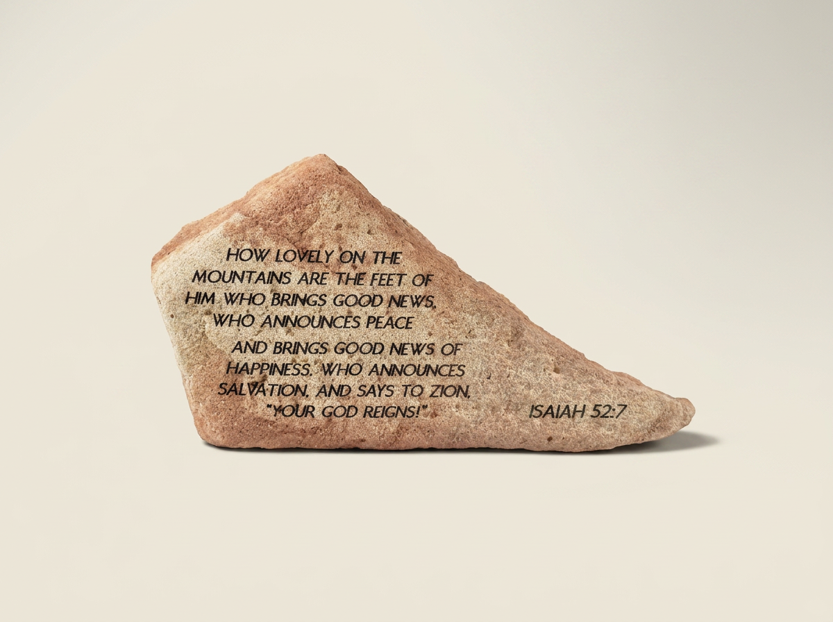 "Lovely Feet" Isaiah 52:7 Inscribed Stone