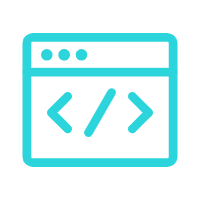 Icon of a web page with HTML code symbol, indicating coding or web development.