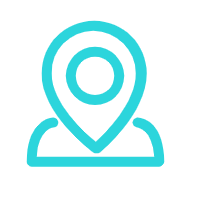 Location pin icon on top of a person silhouette