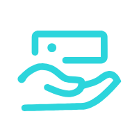 Icon of a hand holding a credit card