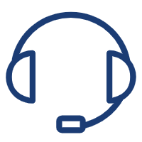 Icon of a headset with microphone