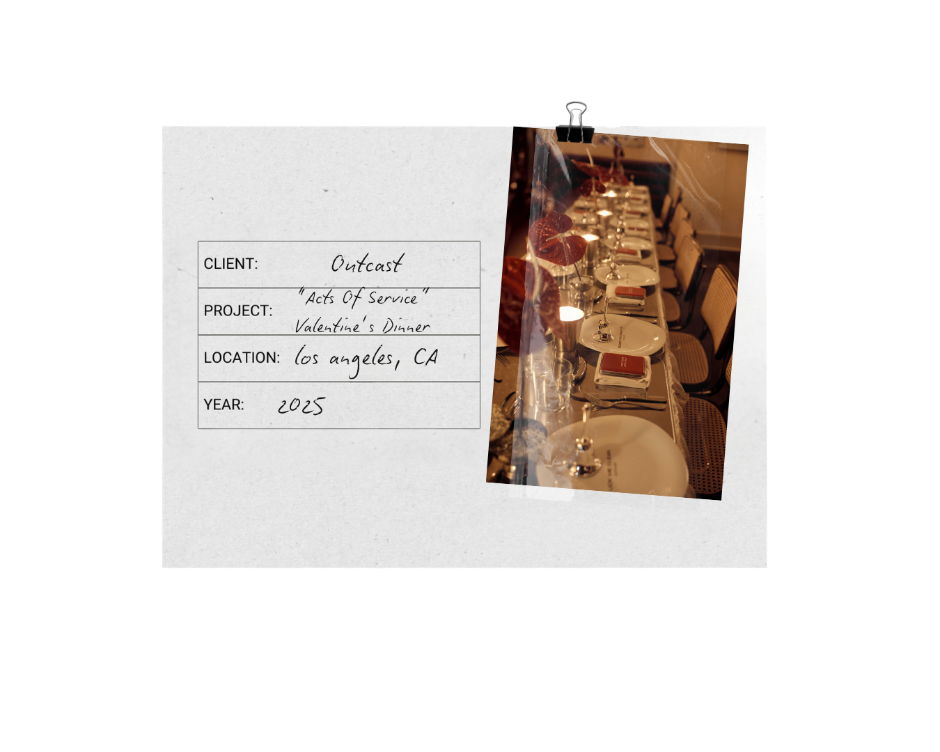 Outcast “Acts Of Service” Valentine’s Dinner