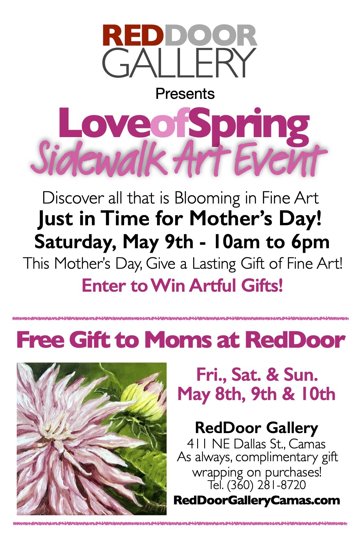 FREE ARTFUL Gift for Moms over Mother’s Day Weekend Friday, Saturday and Sunday, May 8, 9 &amp; 10