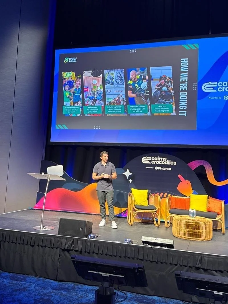 Chris nay speaks on the main stage at Cairns Crocodiles 2025