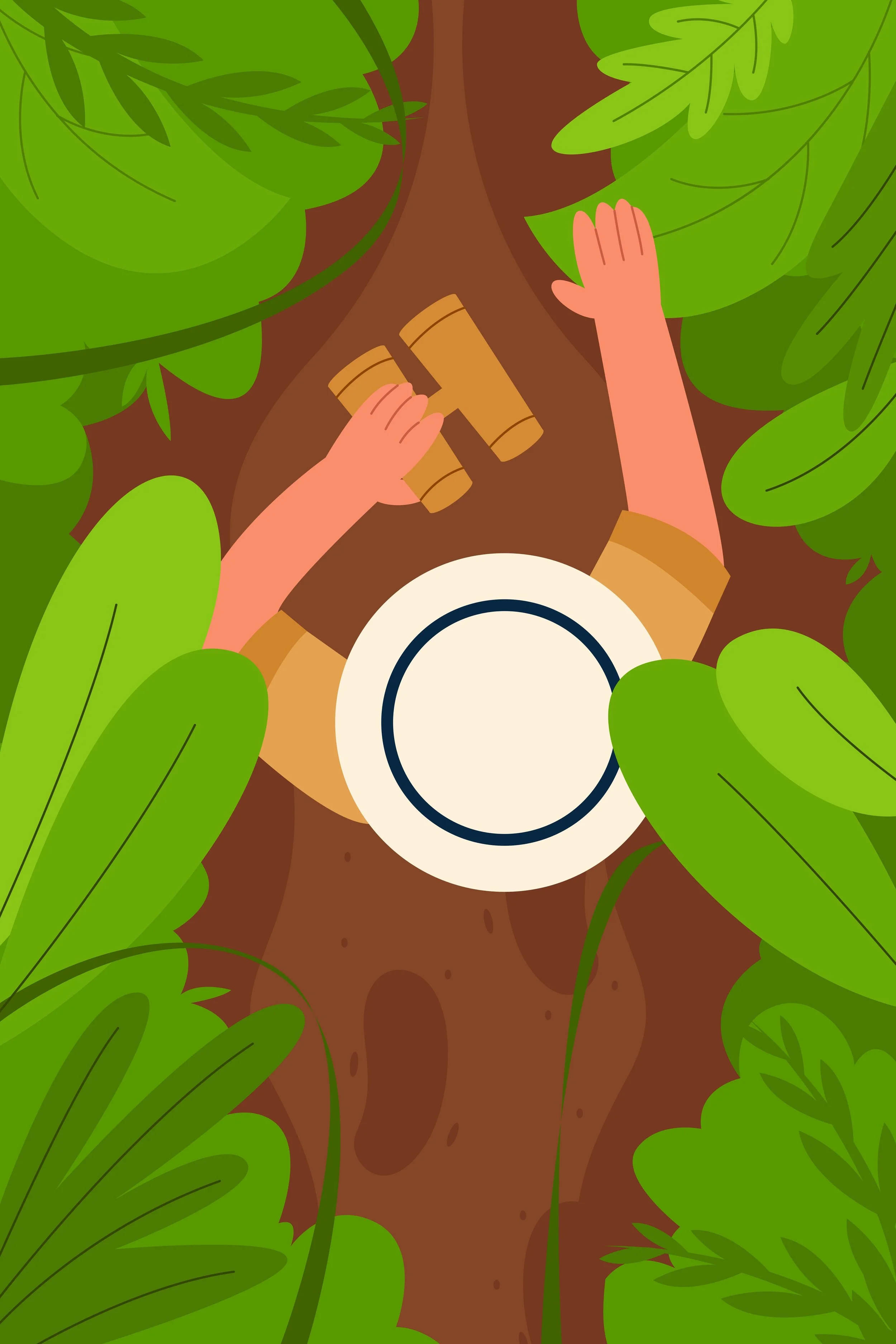 Sunnyside Brand Purpose Man looking for directions in jungle