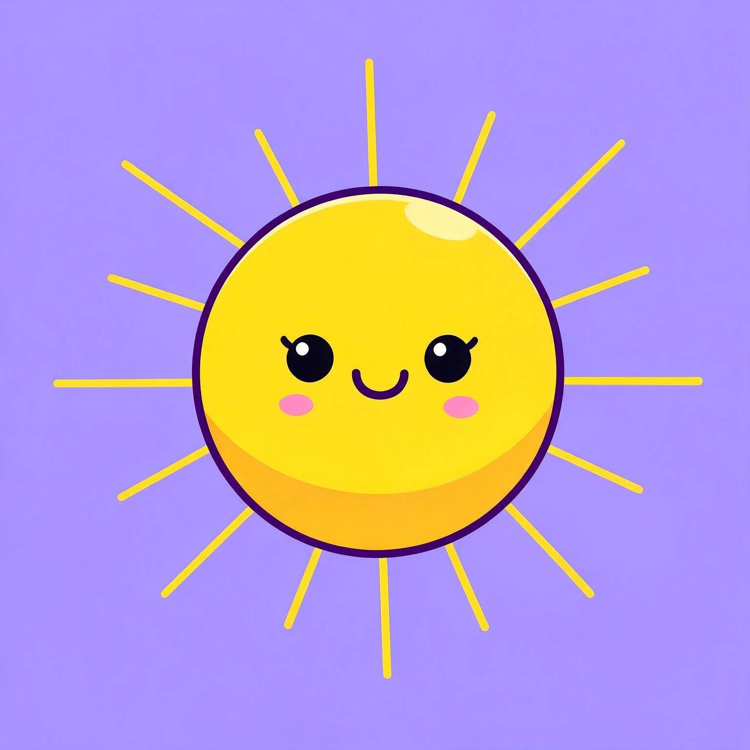 Sunnyside illustration of a smiling sun against a purple background indicating a yearly