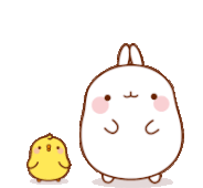 Sunnyside TinyVill illustration of a white bunny and yellow chick