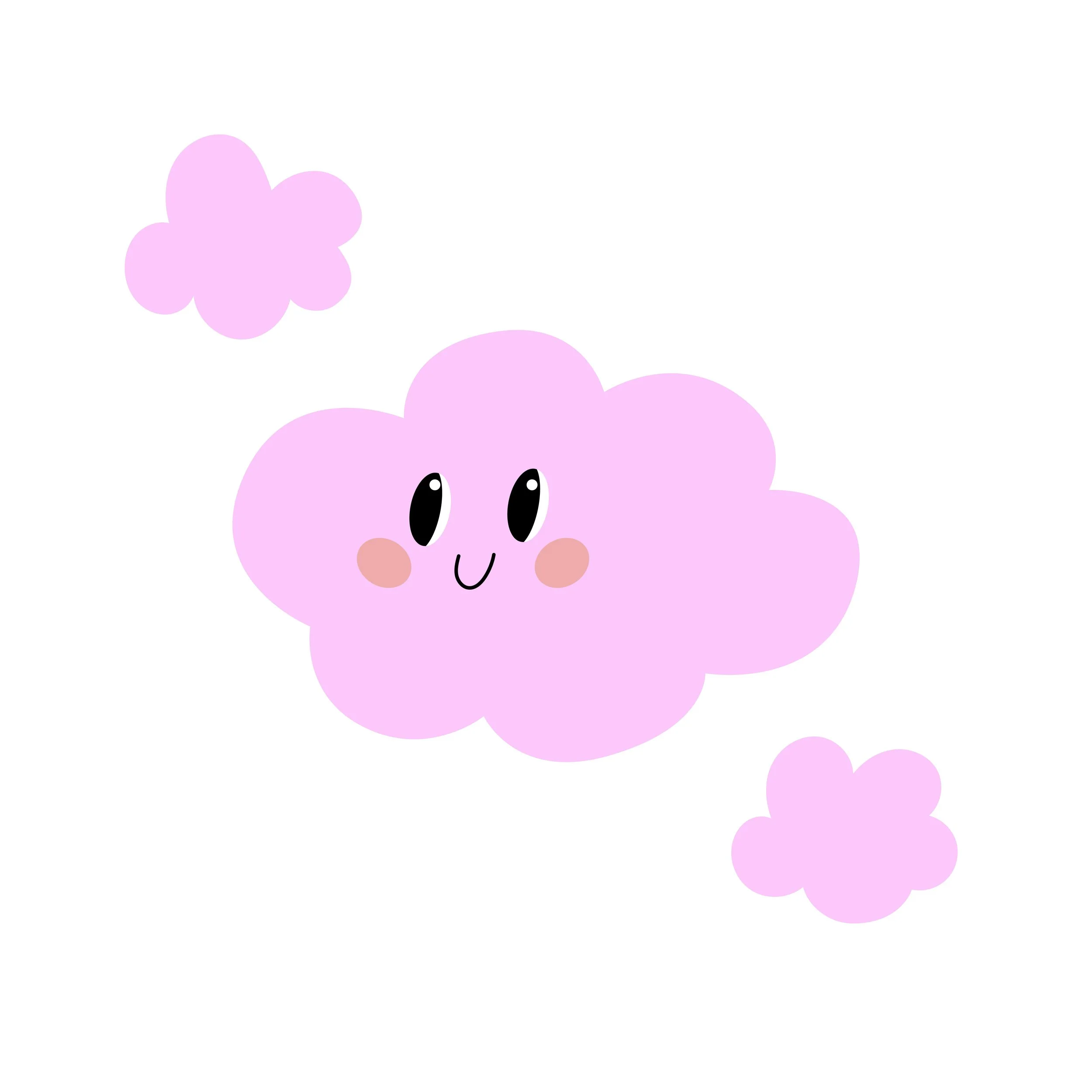 Sunnyside Social Support System™ illustration of a smiling light blue cloud
