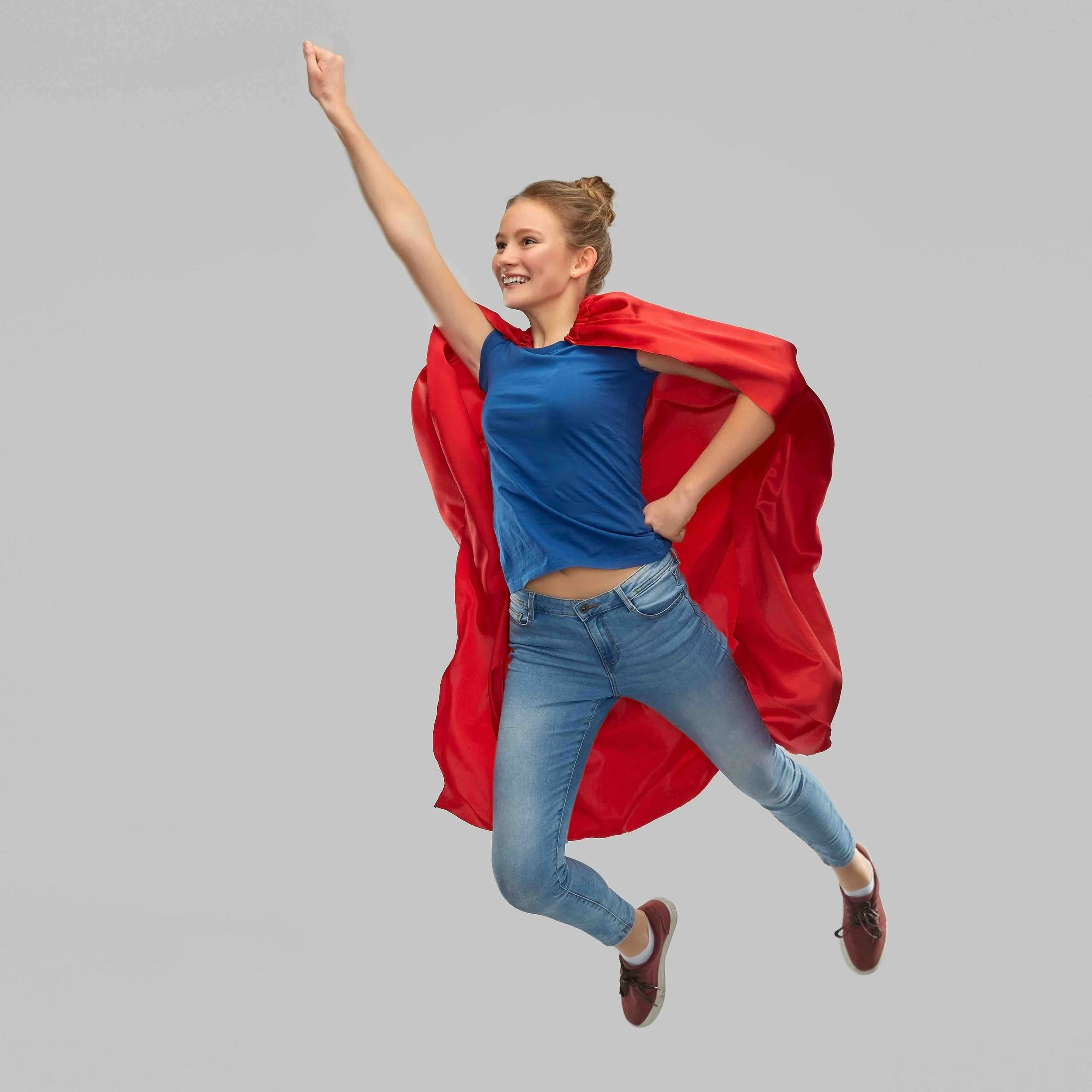 Digital illustration of a girl wearing a cape