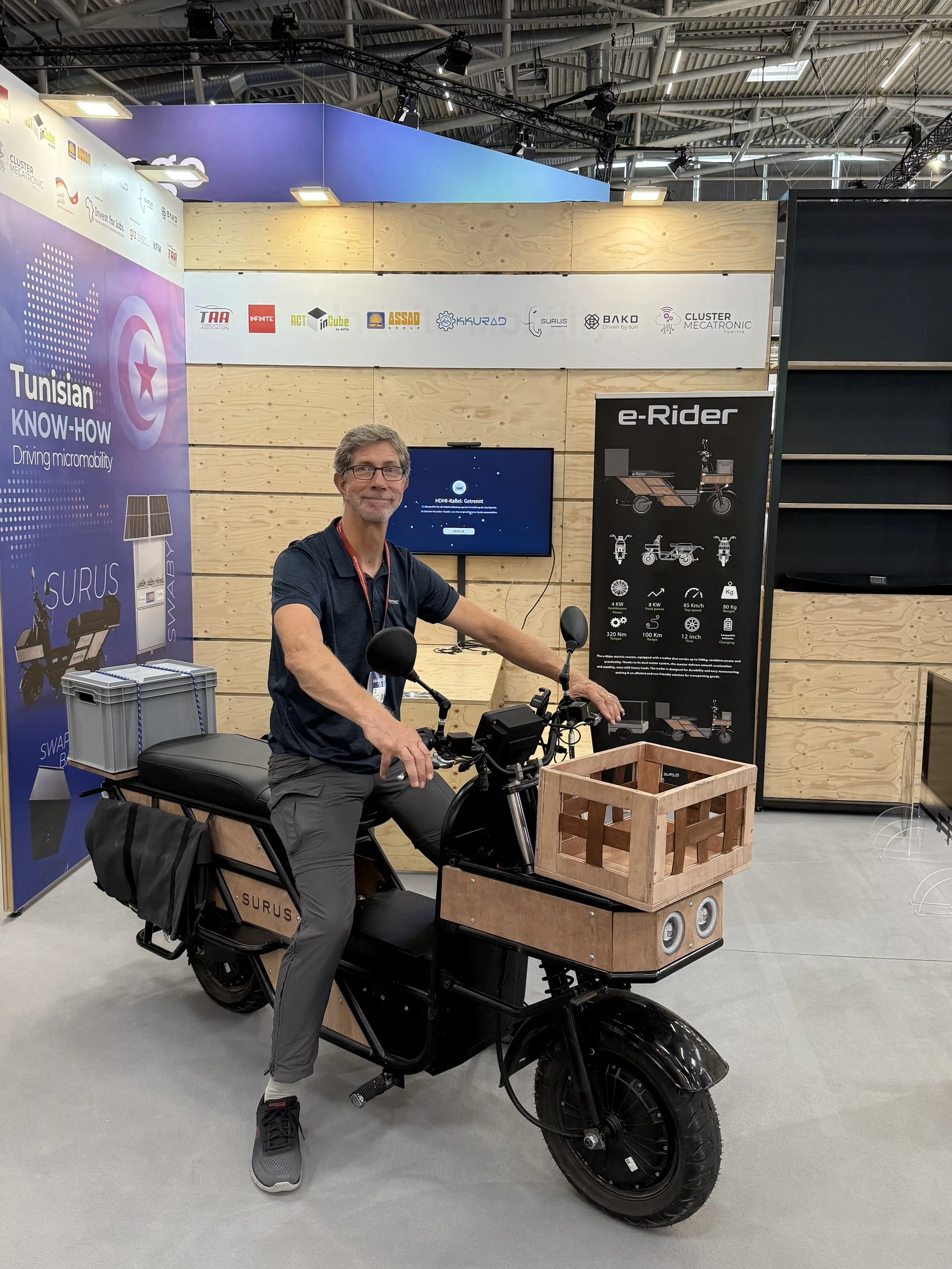   SURUS Automotive’s e-Rider, an electric motorcycle.  