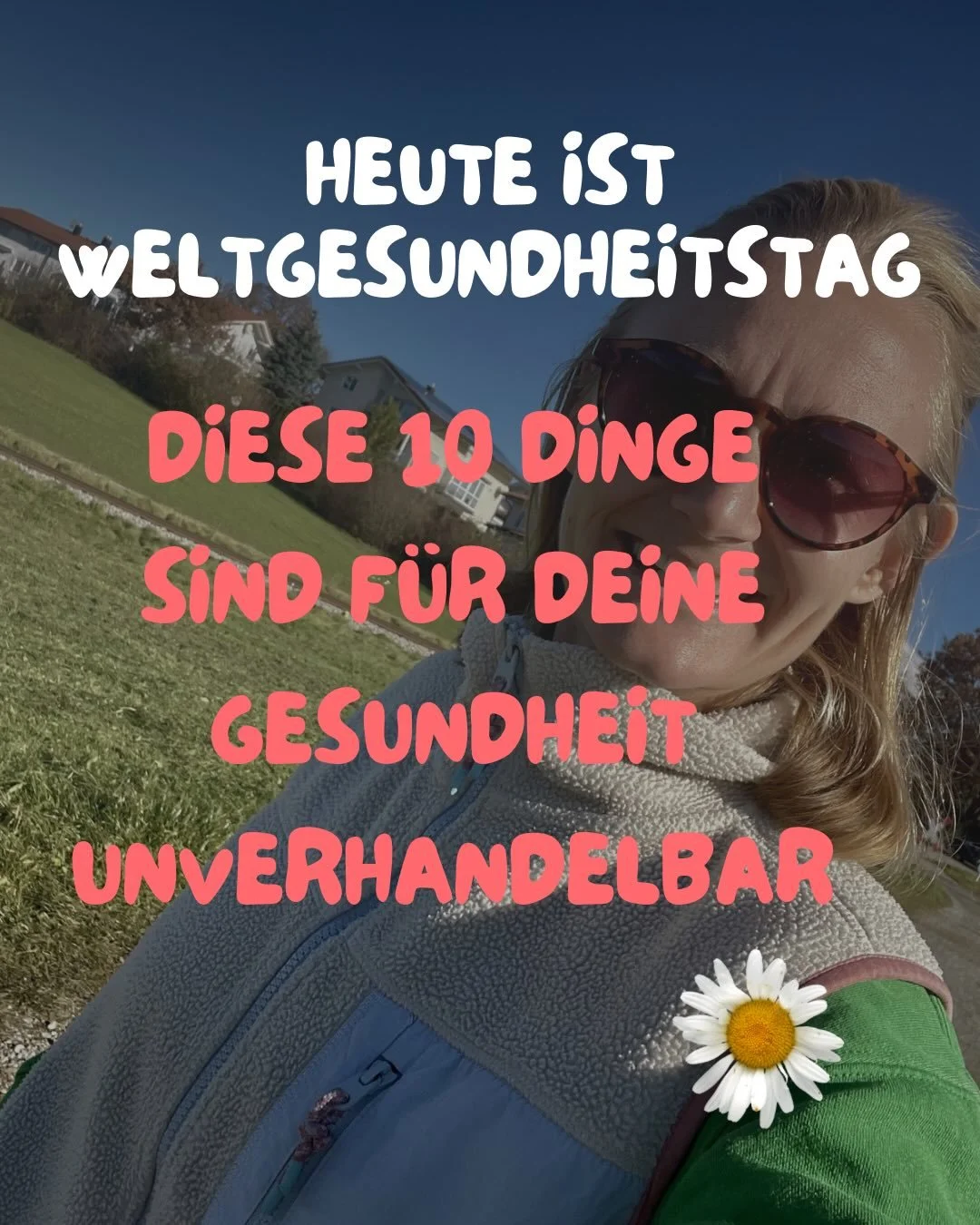 Heute ist Weltgesundheitstag Freunde! 
H&ouml;chste Zeit, sich mal mit den unsexy aber soooo wichtigen Basics zu besch&auml;ftigen. 

Musst du sofort alles umsetzen? N&ouml;! Pick dir 2-3 Dinge raus und integriere das fix in deinen Alltag und dann er