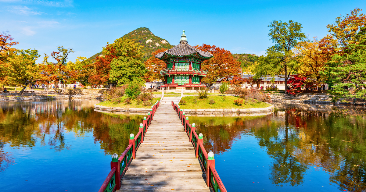 Staying in Myeongdong or Insadong puts Hyangwonjeong Pavilion at Gyeongbokgung Palace. within easy walking distance on the first morning.