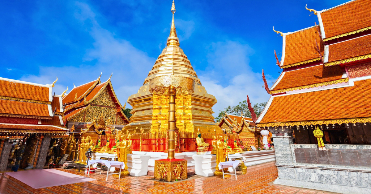 Wat Phra That Doi Suthep in Chiang Mai, one of northern Thailand's most visited royal temples, where dress code enforcement is consistent at the entrance.