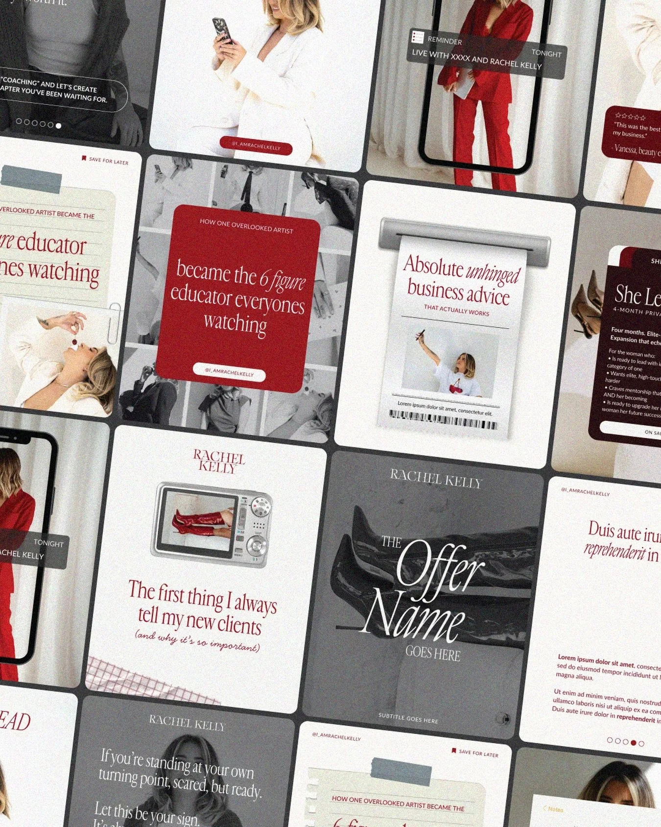 Canva social templates for the wonderful @i_amrachelkelly 🤍

Rach is an absolute powerhouse - a business mentor who truly knows her stuff when it comes to mindset, growth and building a business with intention.

Our goal with this project was to fre