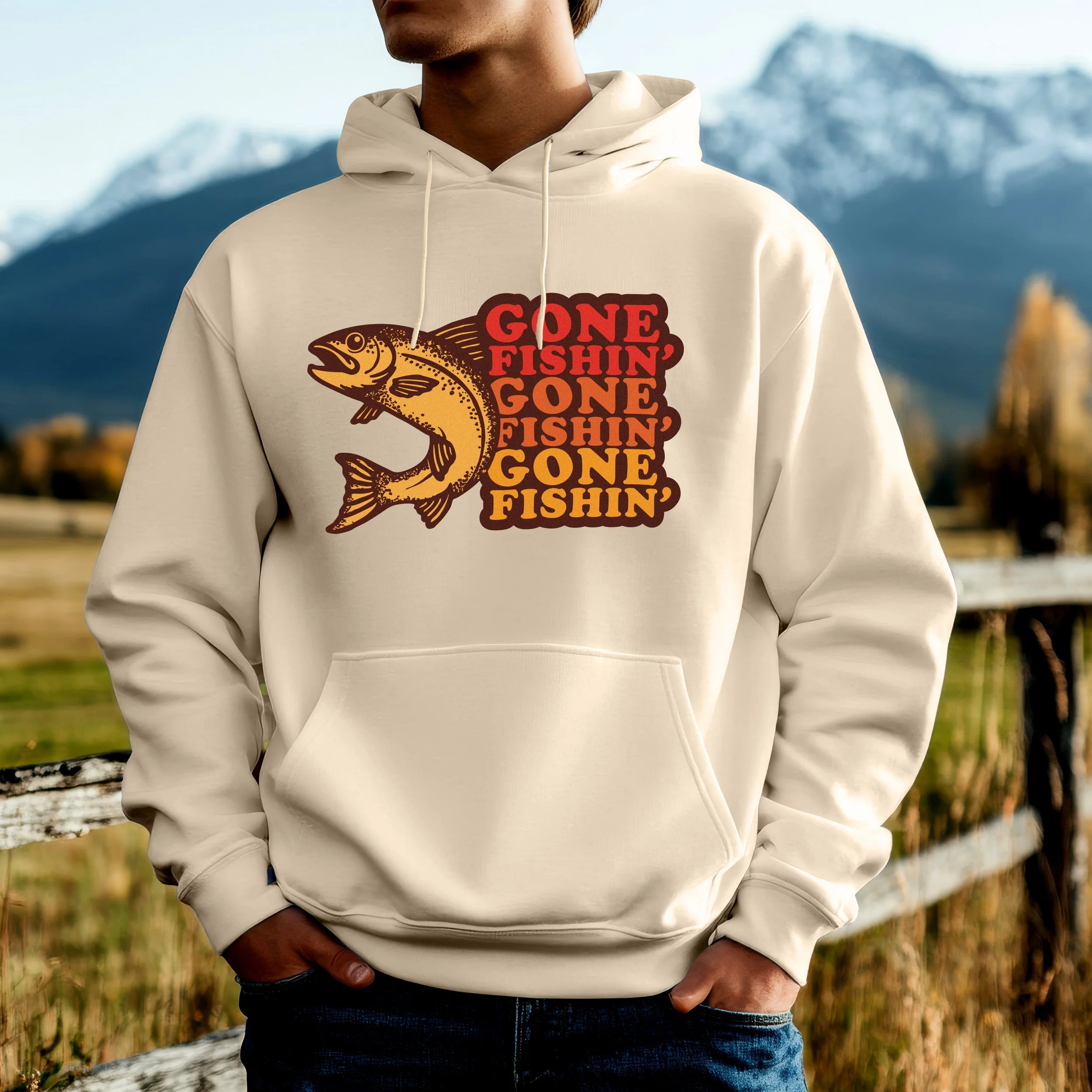 Off White Hoodie, Gone Fishing, Fishing, Graphic Hoodie