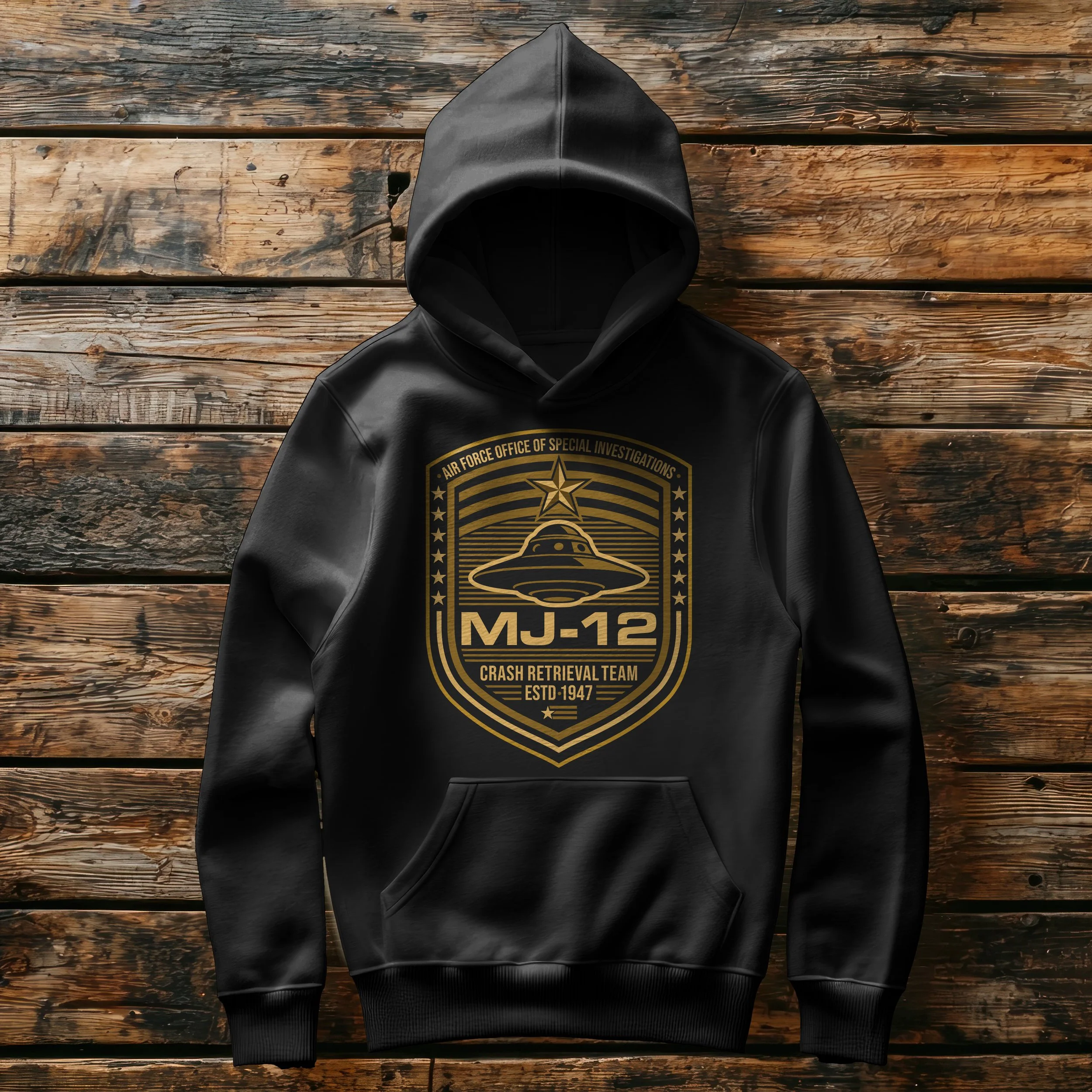MJ-12 Black Graphic Hoodie