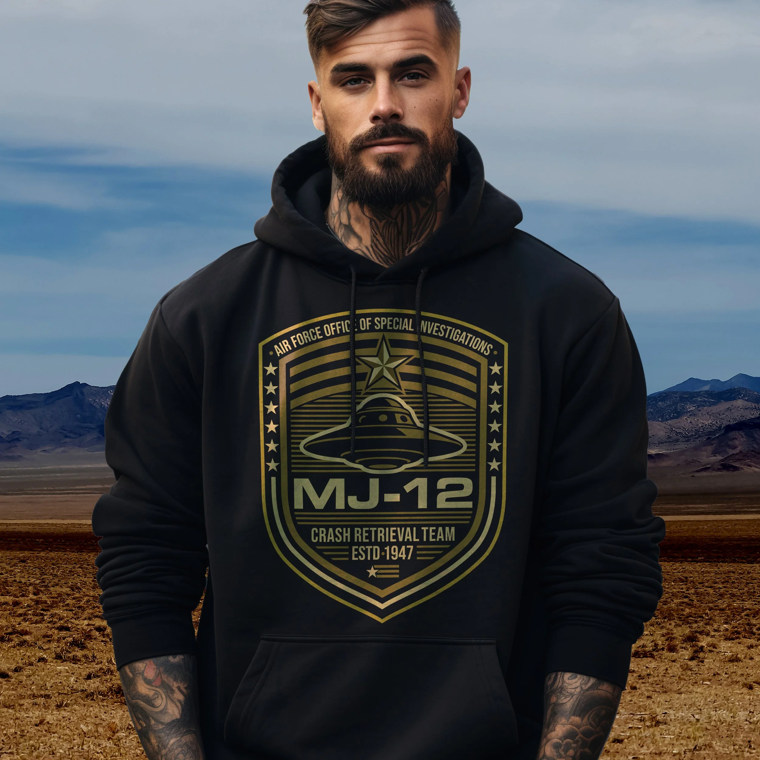 UFO Hoodie Black Hoodie