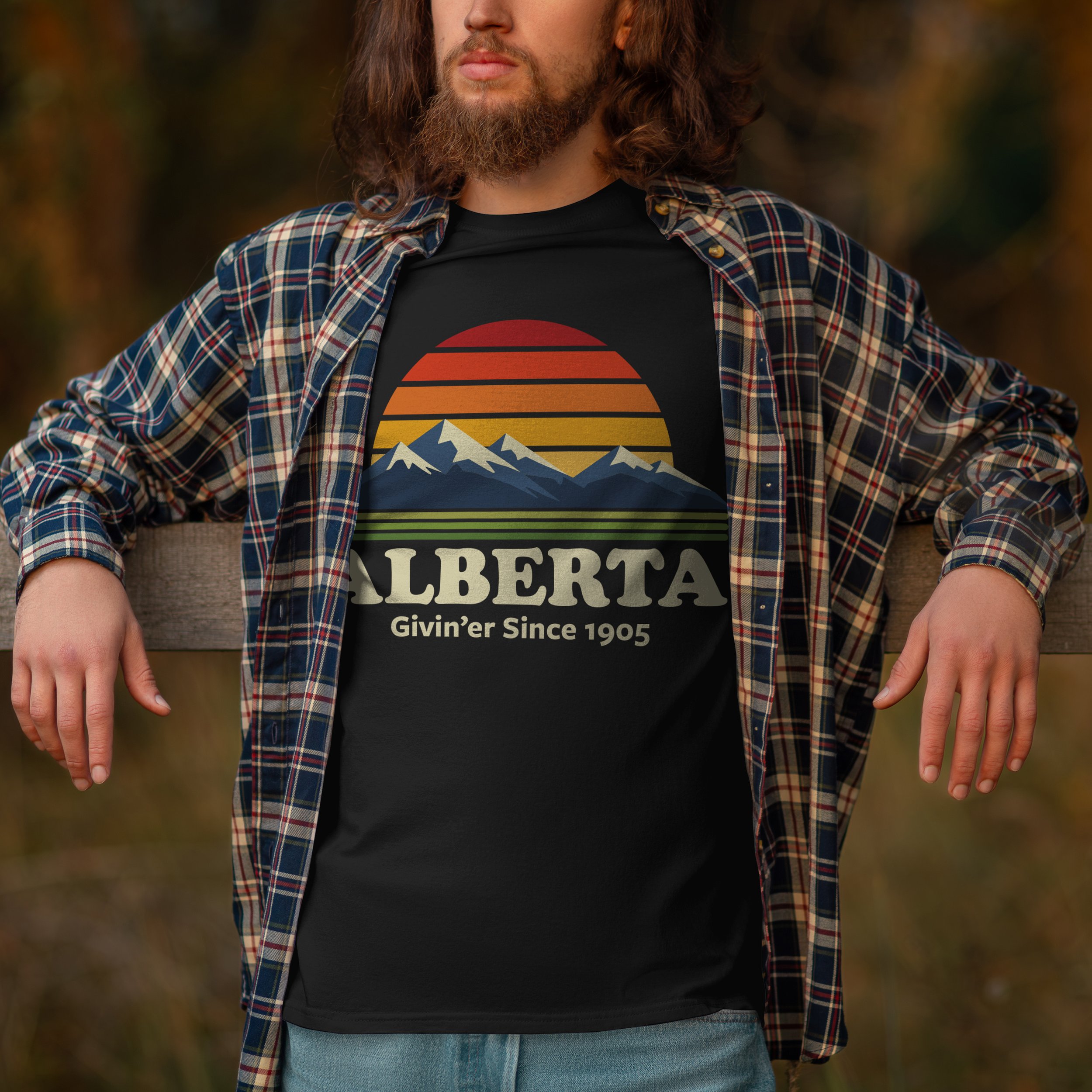 Retro vintage alberta canada graphic