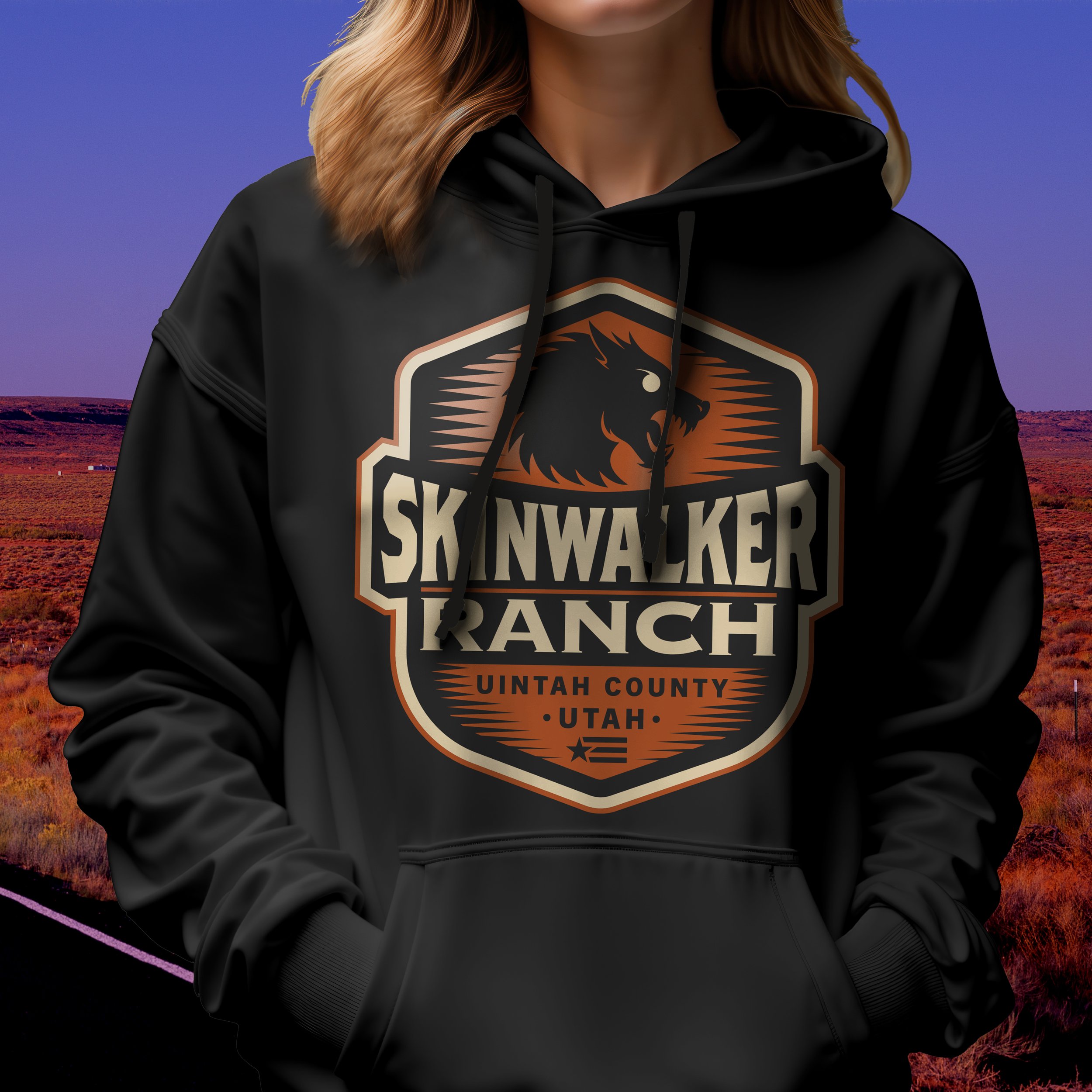 Unisex black hoodie
