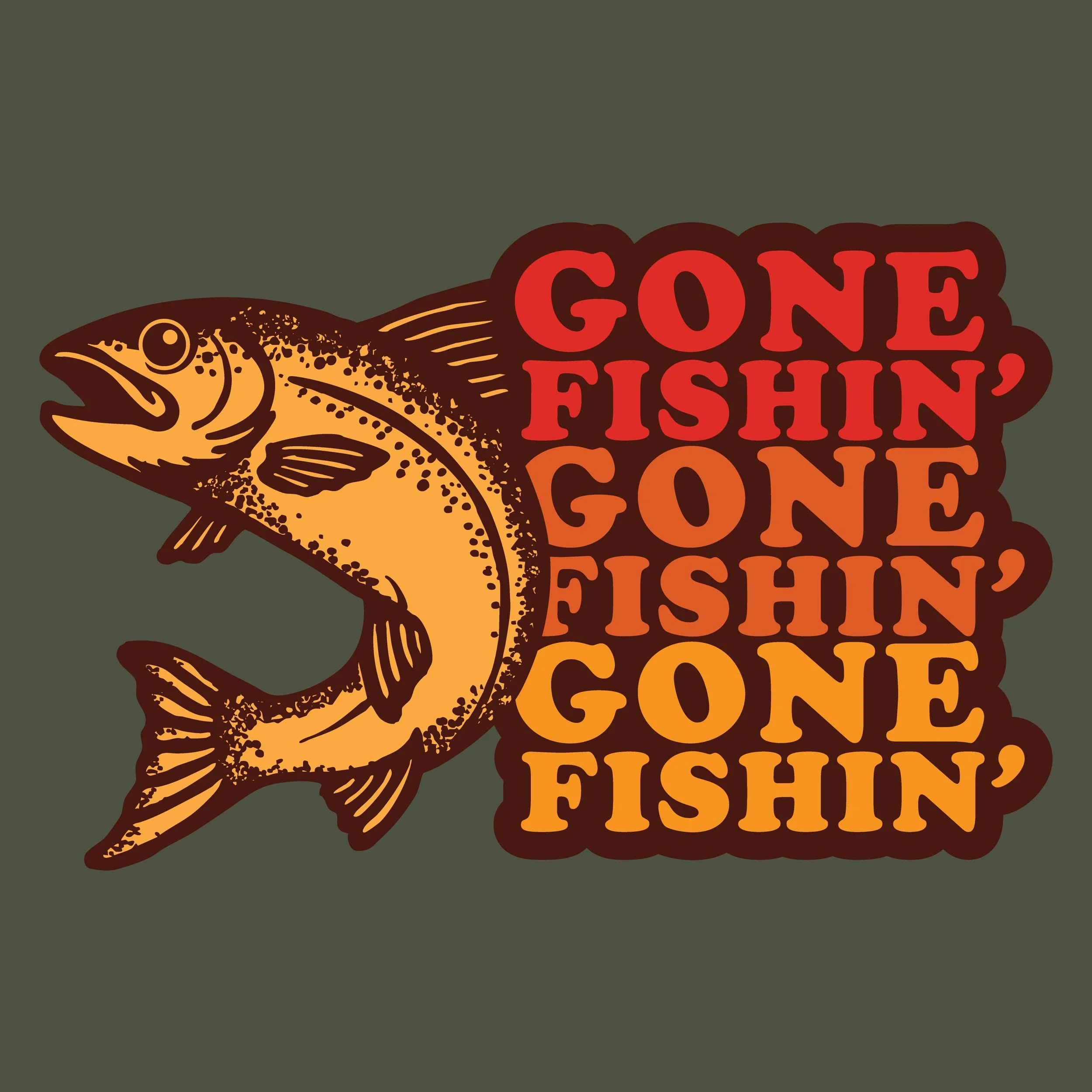 Gone Fishin' Illustrated Logo