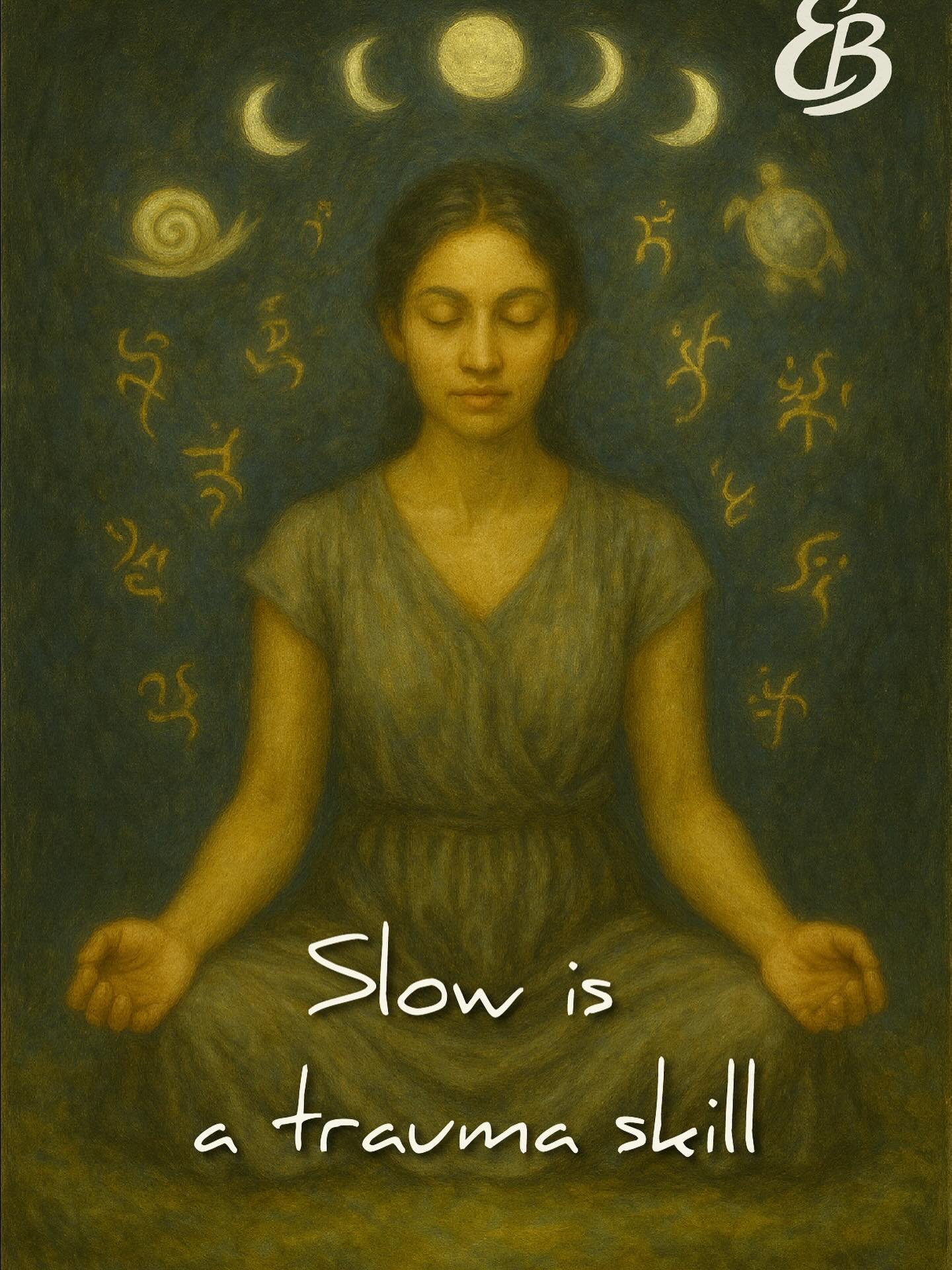 In trauma healing, slowing down is not avoidance, it&rsquo;s intelligence.
The nervous system doesn&rsquo;t move at the speed of speech.
It processes in images, sensation, and breath.
That&rsquo;s why we pause.
That&rsquo;s why we orient.
That&r