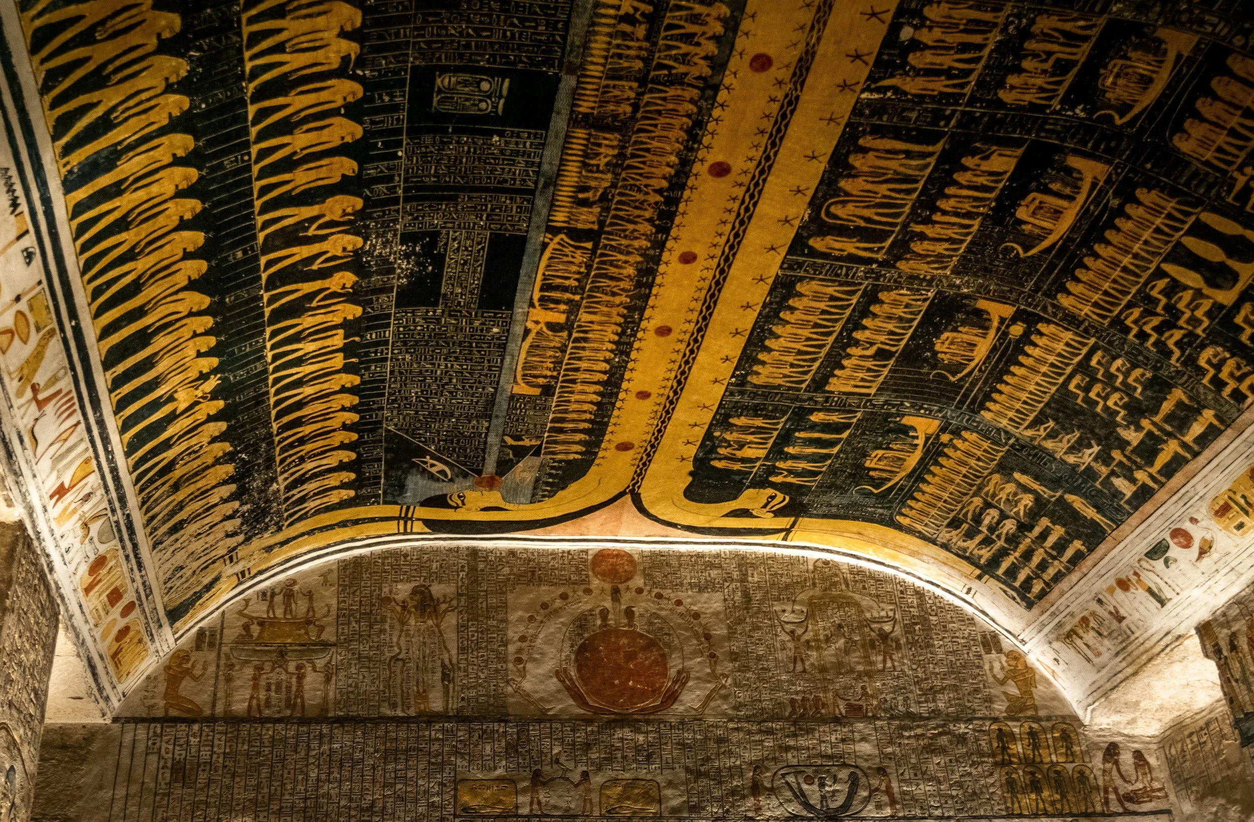 Astronomical map. on ancient egyptian tomb ceiling
