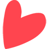 Red hand-drawn heart