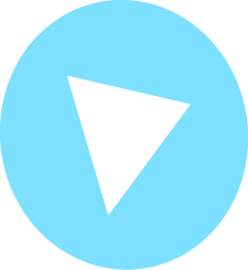 An arrow pointing downward inside a blue circle